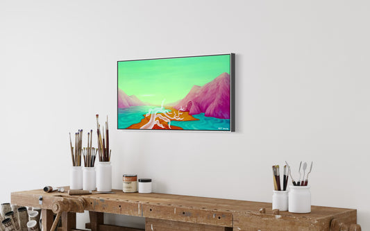 "LIME SKIES" original canvas