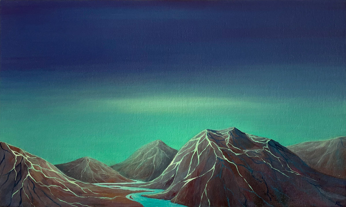 "Green light" original canvas on cardboard