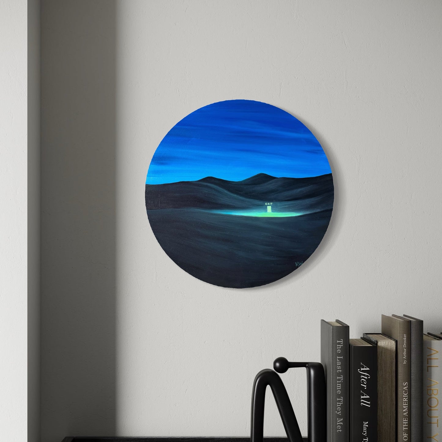 "Exit" painting on wood