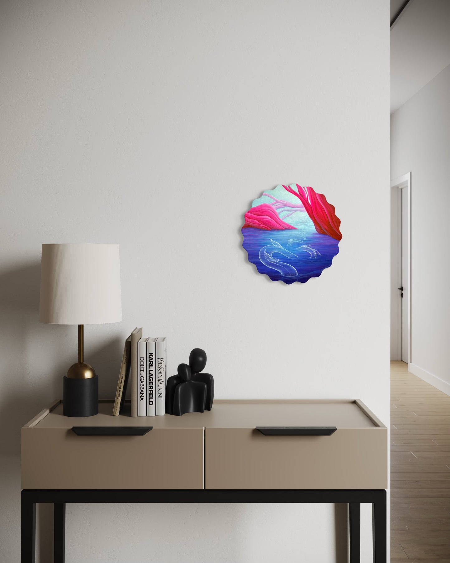 "I am solo traveler, bye" painting on wood