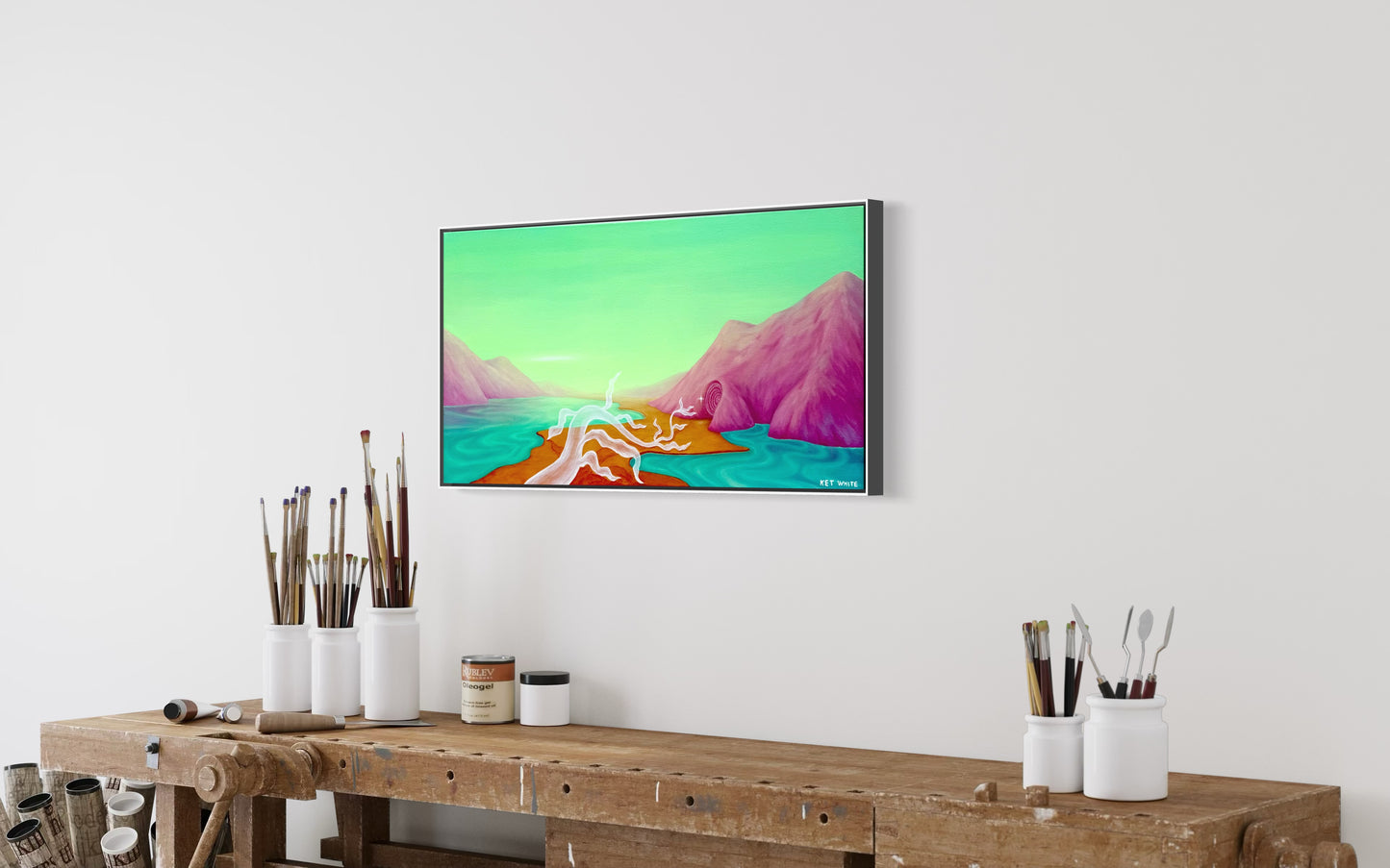 "LIME SKIES" original canvas