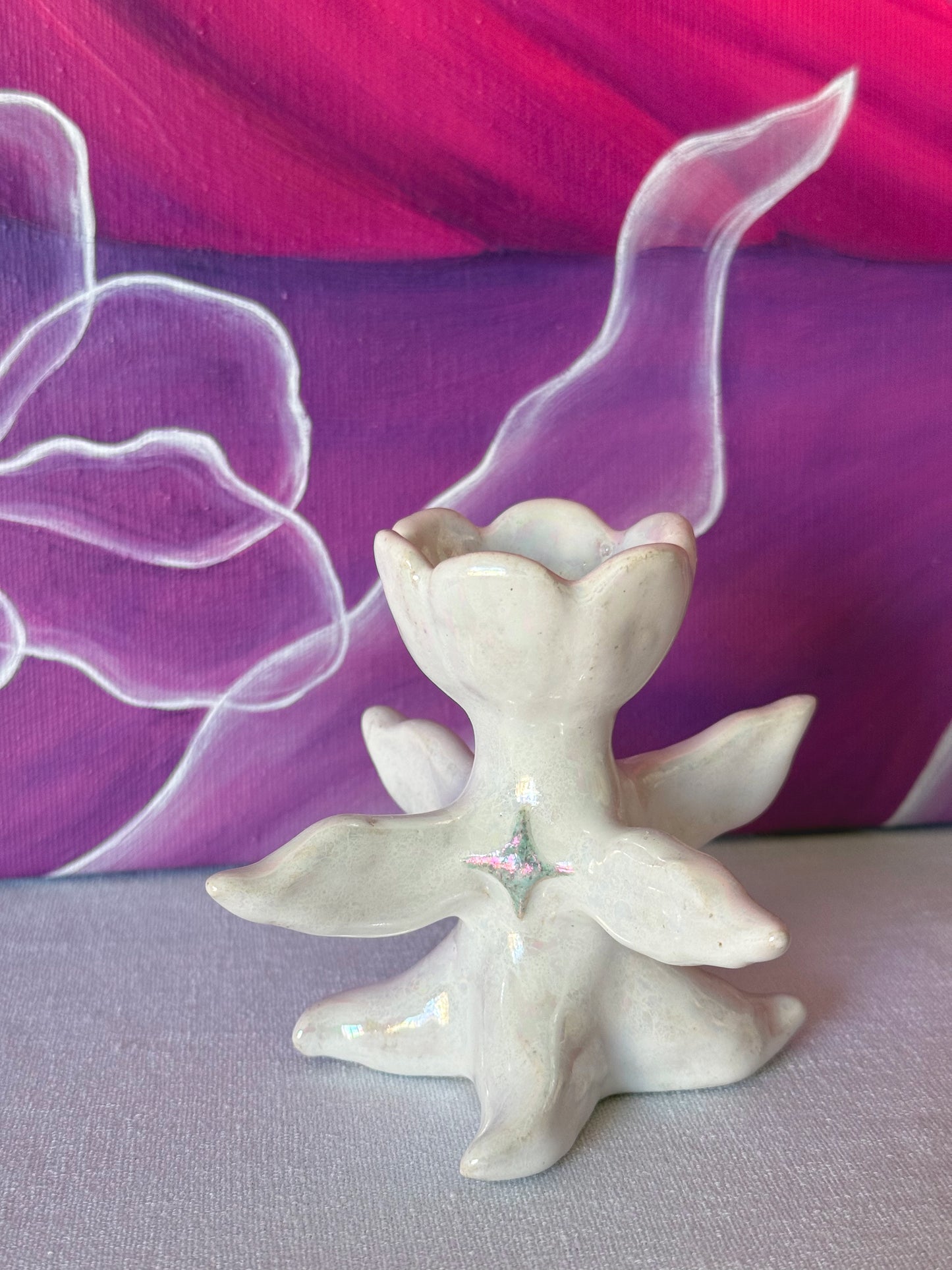 "ANGEL'S FLOWER" ceramic candlestick