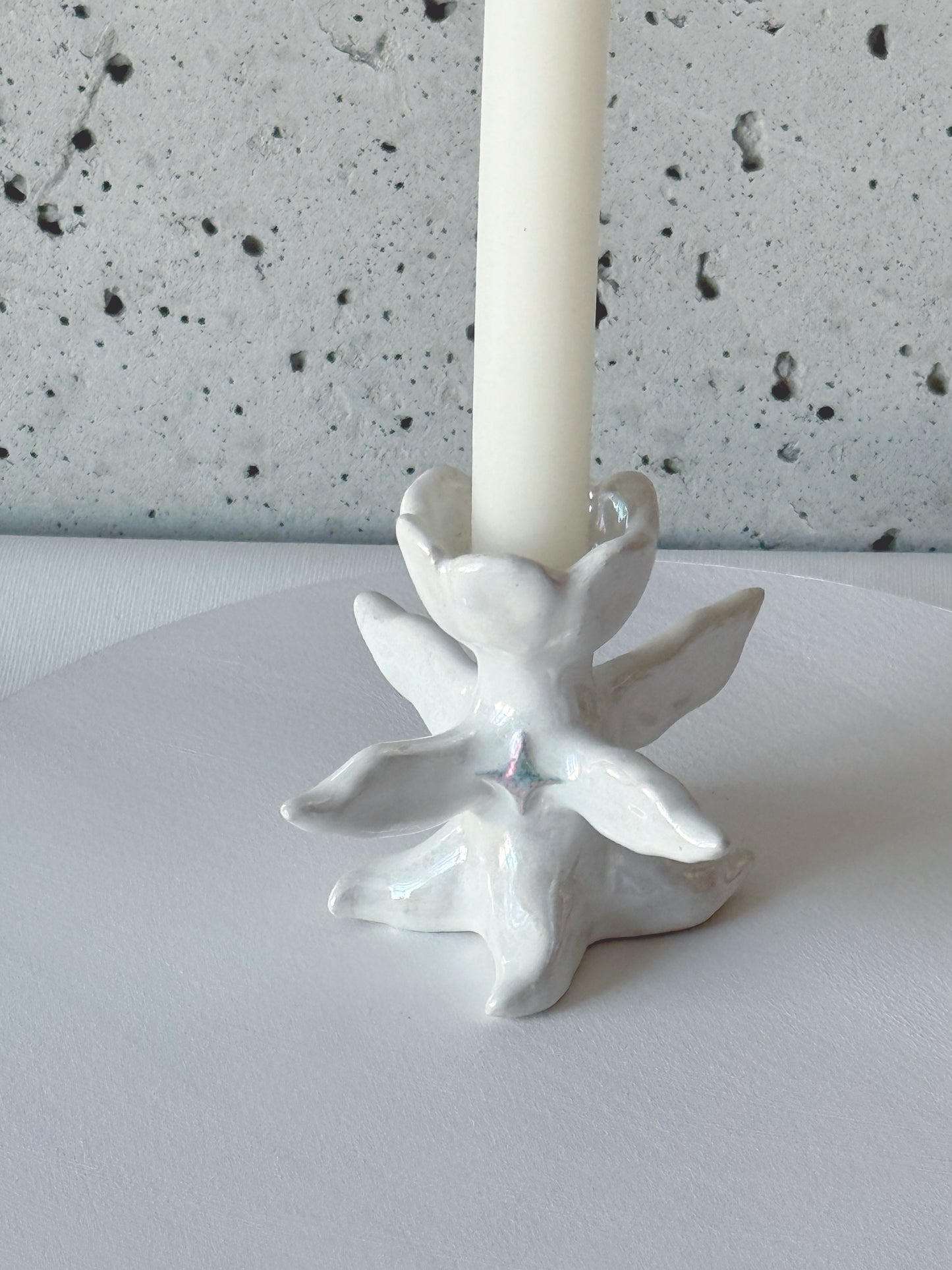"ANGEL'S FLOWER" ceramic candlestick
